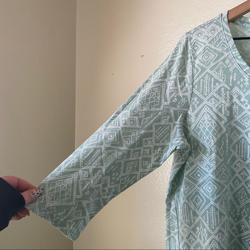 Peruvian Connection | Mint Patterned Top - Picture 4 of 7